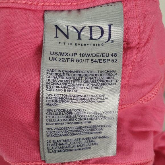 NYDJ Marilyn Straight Ankle Jeans Stretch Pink Peony Size 18W - Picture 13 of 15